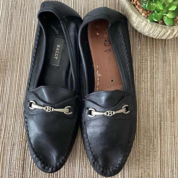 BALLY Men’s Black Leather Loafer Dress Shoes - 10 - Picture 3 of 6